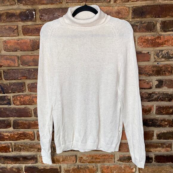 East West Cream Pullover Lightweight Knit Turtleneck Sweater Women's Size Small - Picture 1 of 6